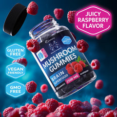 Mushroom Gummies Lion's Mane and Reishi for Cognitive Clarity 60 Gummies
